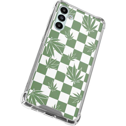 Marijuana Green Checkered Galaxy A13 5G Clear Case