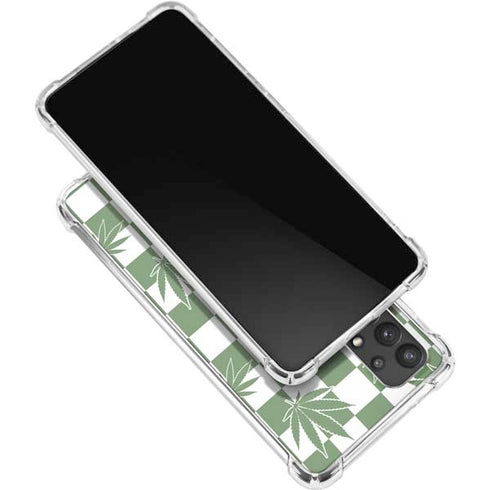 Marijuana Green Checkered Galaxy A32 5G Clear Case