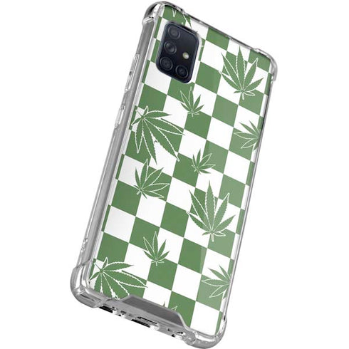 Marijuana Green Checkered Galaxy A51 5G Clear Case
