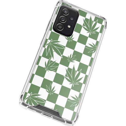 Marijuana Green Checkered Galaxy A52 5G Clear Case