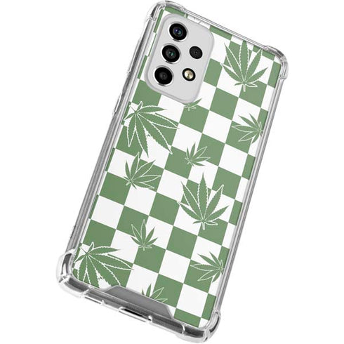 Marijuana Green Checkered Galaxy A53 5G Clear Case