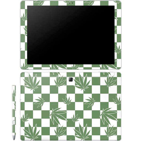 Marijuana Green Checkered Galaxy Book 12in Skin
