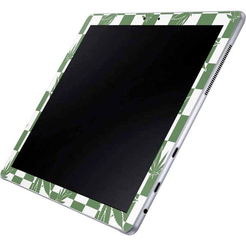 Marijuana Green Checkered Galaxy Book 12in Skin