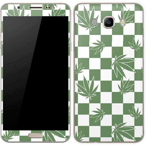 Marijuana Green Checkered Galaxy J7 Skin