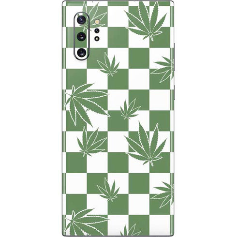 Marijuana Green Checkered Galaxy Note 10 Plus Skin