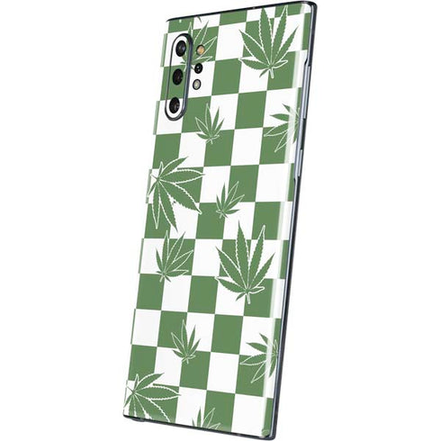 Marijuana Green Checkered Galaxy Note 10 Plus Skin