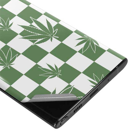 Marijuana Green Checkered Galaxy Note 10 Plus Skin