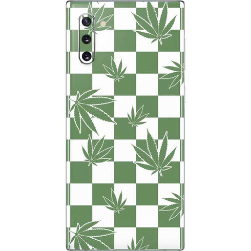 Marijuana Green Checkered Galaxy Note 10 Skin