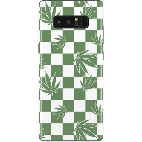 Marijuana Green Checkered Galaxy Note 8 Skin