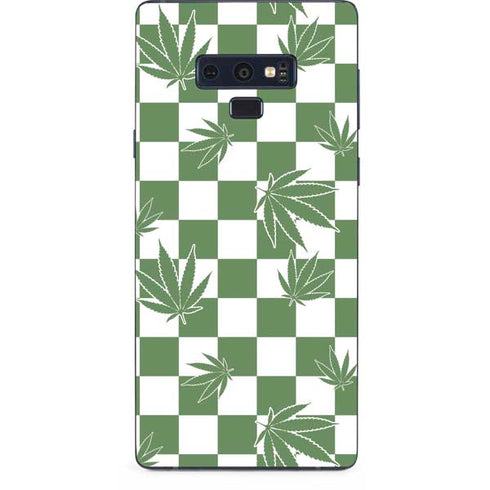 Marijuana Green Checkered Galaxy Note 9 Skin