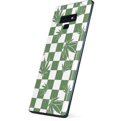Marijuana Green Checkered Galaxy Note 9 Skin