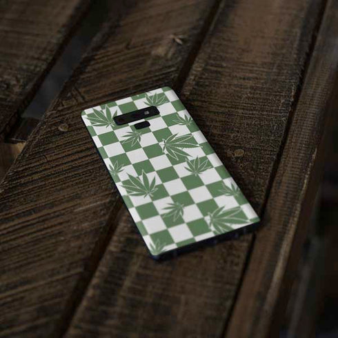 Marijuana Green Checkered Galaxy Note 9 Skin
