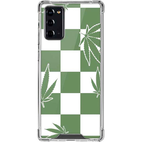 Marijuana Green Checkered Galaxy Note20 5G Clear Case