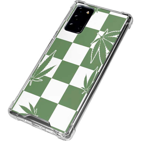 Marijuana Green Checkered Galaxy Note20 5G Clear Case