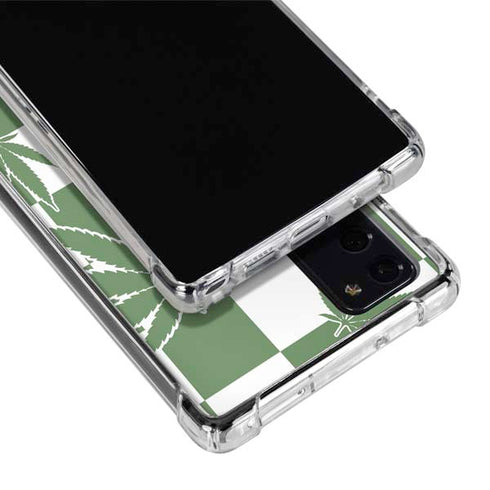 Marijuana Green Checkered Galaxy Note20 5G Clear Case