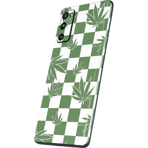 Marijuana Green Checkered Galaxy S20 Fan Edition Skin