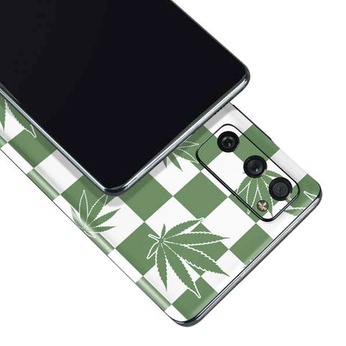 Marijuana Green Checkered Galaxy S20 Fan Edition Skin