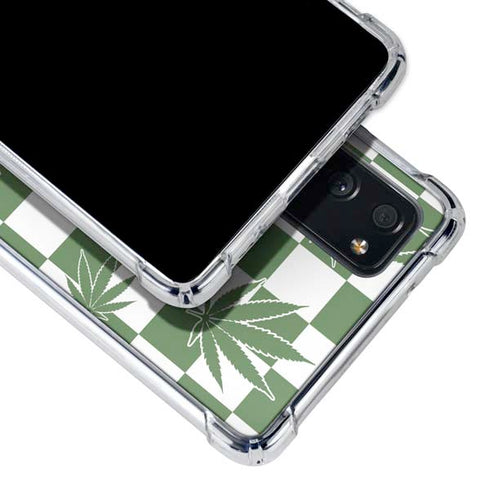 Marijuana Green Checkered Galaxy S20 FE Clear Case