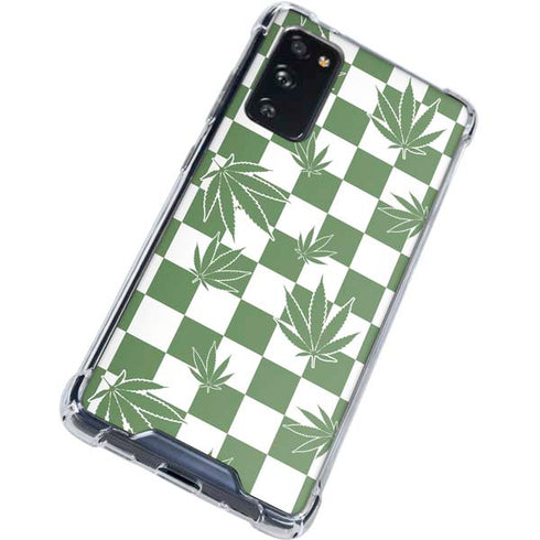 Marijuana Green Checkered Galaxy S20 FE Clear Case