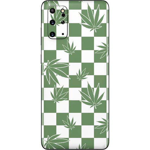 Marijuana Green Checkered Galaxy S20 Plus Skin