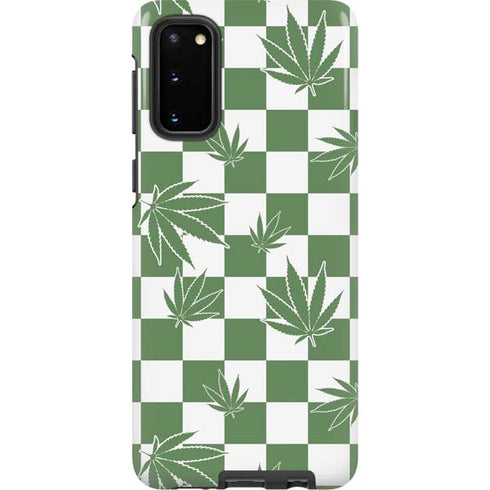 Marijuana Green Checkered Galaxy S20 Pro Case