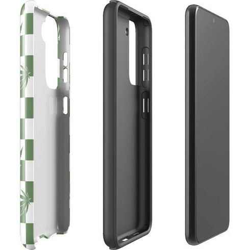 Marijuana Green Checkered Galaxy S21 Plus 5G Pro Case