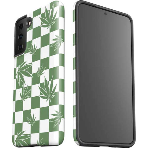 Marijuana Green Checkered Galaxy S21 Plus 5G Pro Case