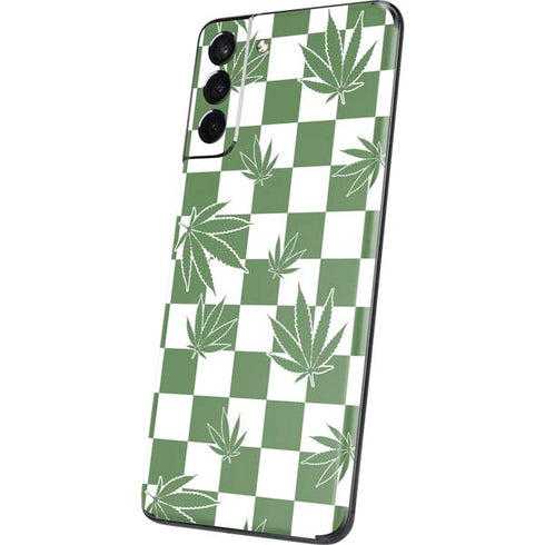 Marijuana Green Checkered Galaxy S21 Plus 5G Skin