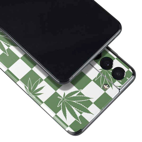 Marijuana Green Checkered Galaxy S21 Plus 5G Skin