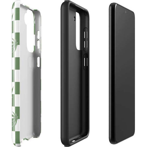 Marijuana Green Checkered Galaxy S22 Plus Pro Case