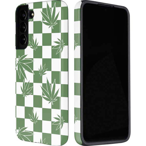 Marijuana Green Checkered Galaxy S22 Plus Pro Case