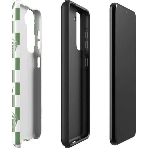 Marijuana Green Checkered Galaxy S22 Pro Case