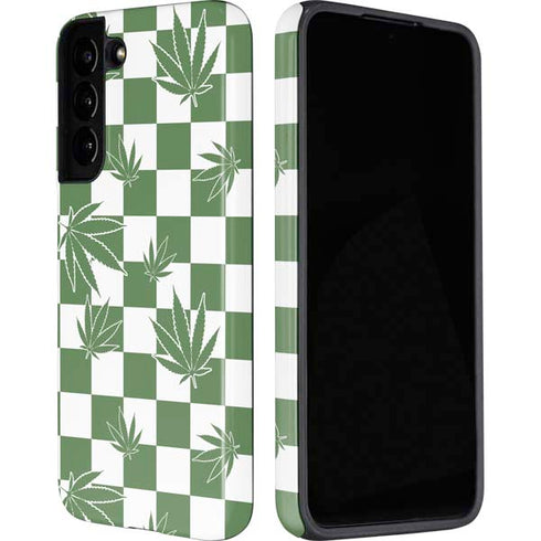 Marijuana Green Checkered Galaxy S22 Pro Case