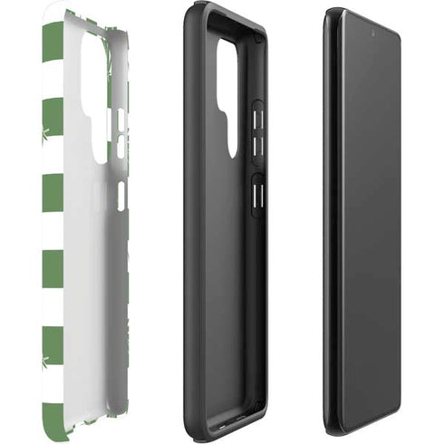 Marijuana Green Checkered Galaxy S22 Ultra Pro Case