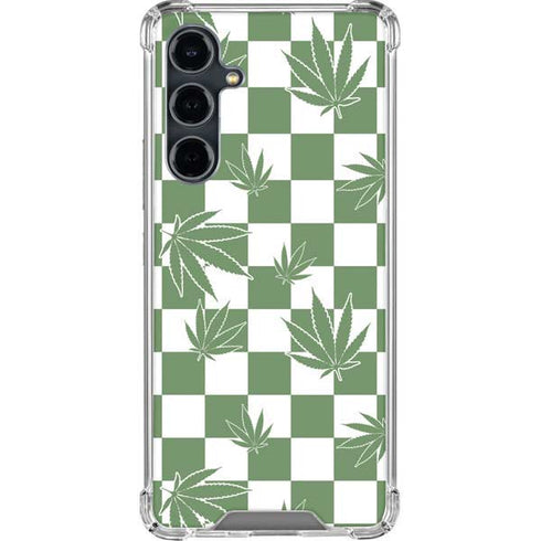 Marijuana Green Checkered Galaxy S23 FE Clear Case