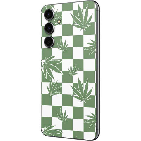 Marijuana Green Checkered Galaxy S23 FE Skin