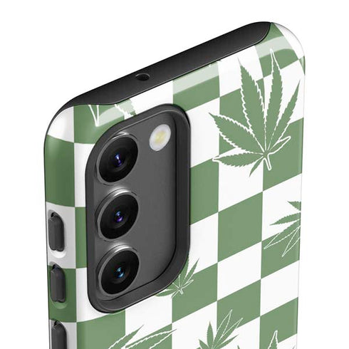 Marijuana Green Checkered Galaxy S23 Pro Case