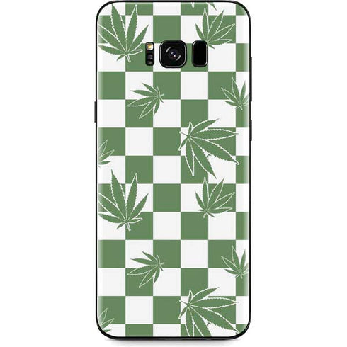 Marijuana Green Checkered Galaxy S8 Skin