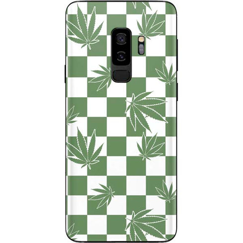 Marijuana Green Checkered Galaxy S9 Plus Skin