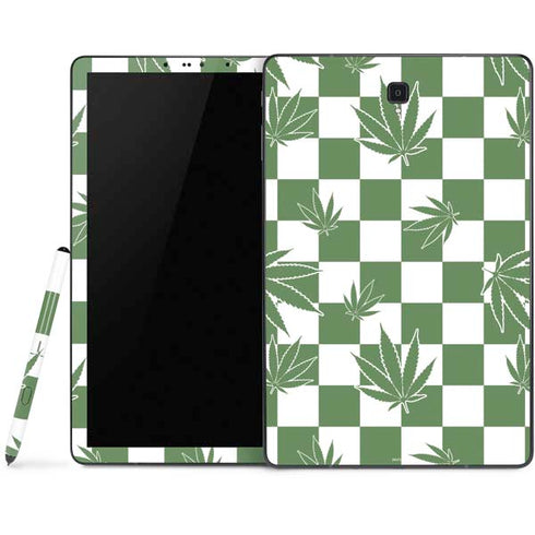 Marijuana Green Checkered Samsung Galaxy Tab Skin