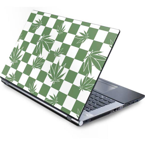 Marijuana Green Checkered Generic Laptop Skin