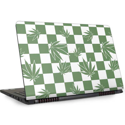 Marijuana Green Checkered Dell Inspiron Skin