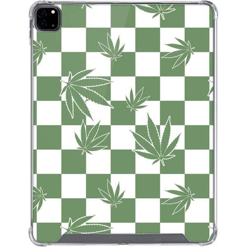 Marijuana Green Checkered iPad Pro 12.9in (2020) Clear Case