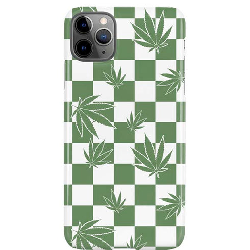 Marijuana Green Checkered iPhone 11 Pro Max Lite Case
