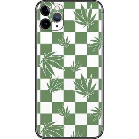 Marijuana Green Checkered iPhone 11 Pro Max Skin