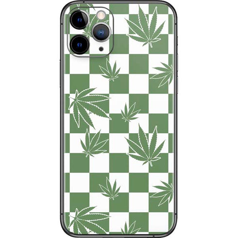 Marijuana Green Checkered iPhone 11 Pro Skin