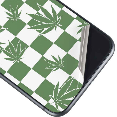 Marijuana Green Checkered iPhone 11 Skin