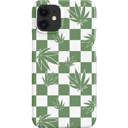 Marijuana Green Checkered iPhone 12 Mini Lite Case