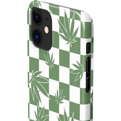 Marijuana Green Checkered iPhone 12 Mini Lite Case