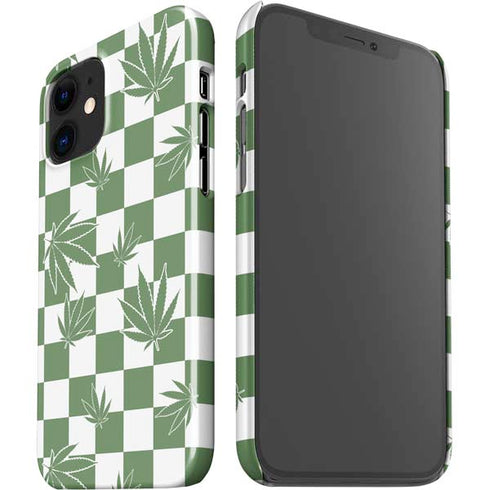 Marijuana Green Checkered iPhone 12 Mini Lite Case